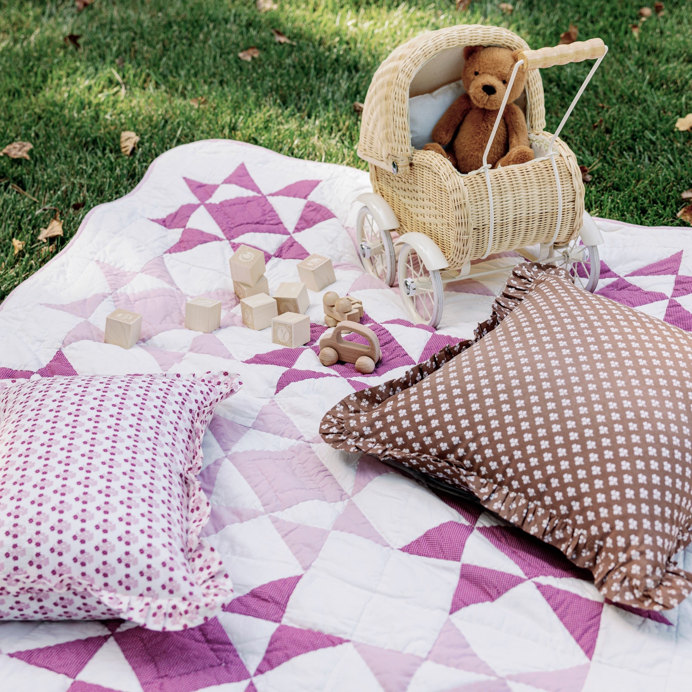 Abigail Pink Quilted Throw Blanket