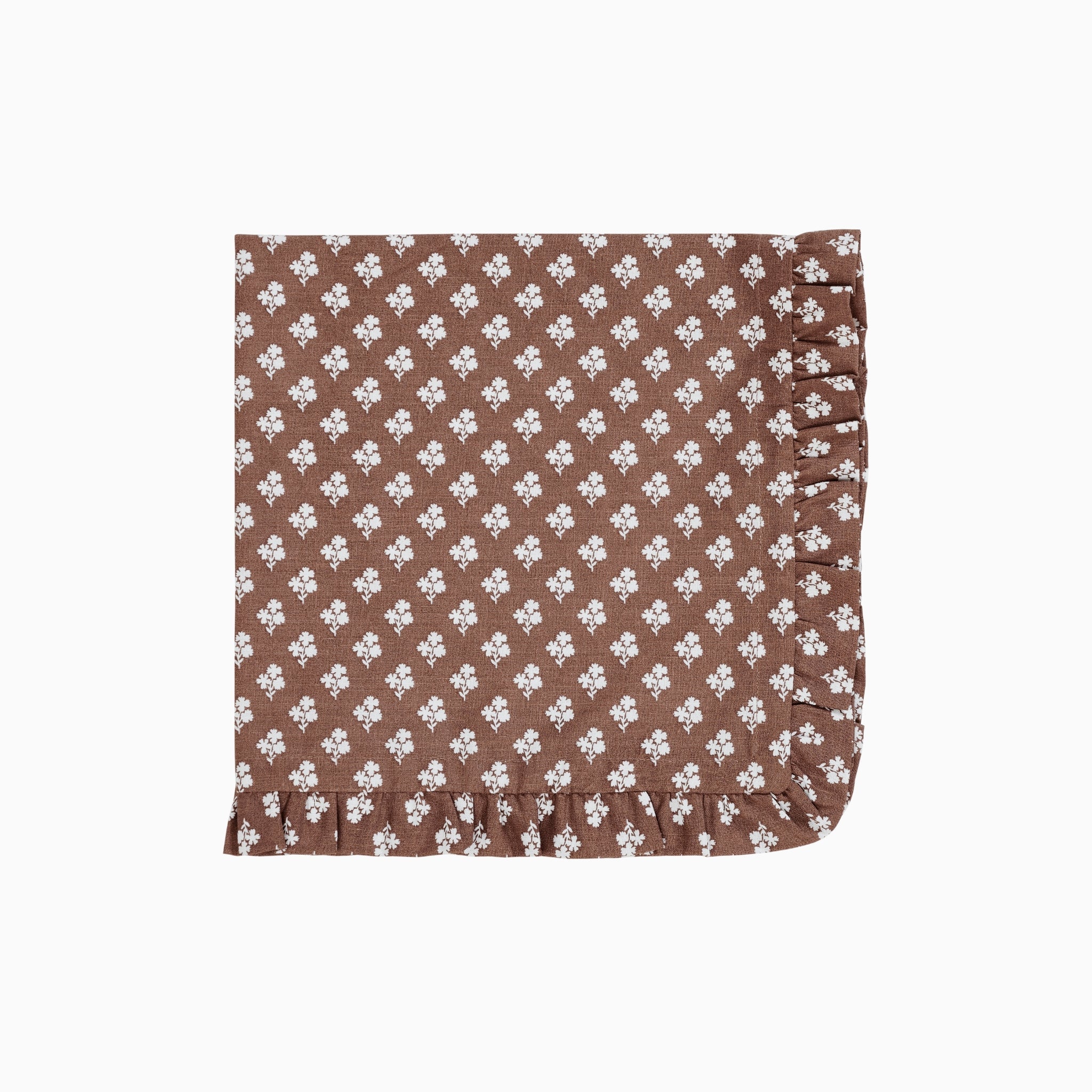 Constance Chocolate Ruffled Dinner Napkin - Set of 4