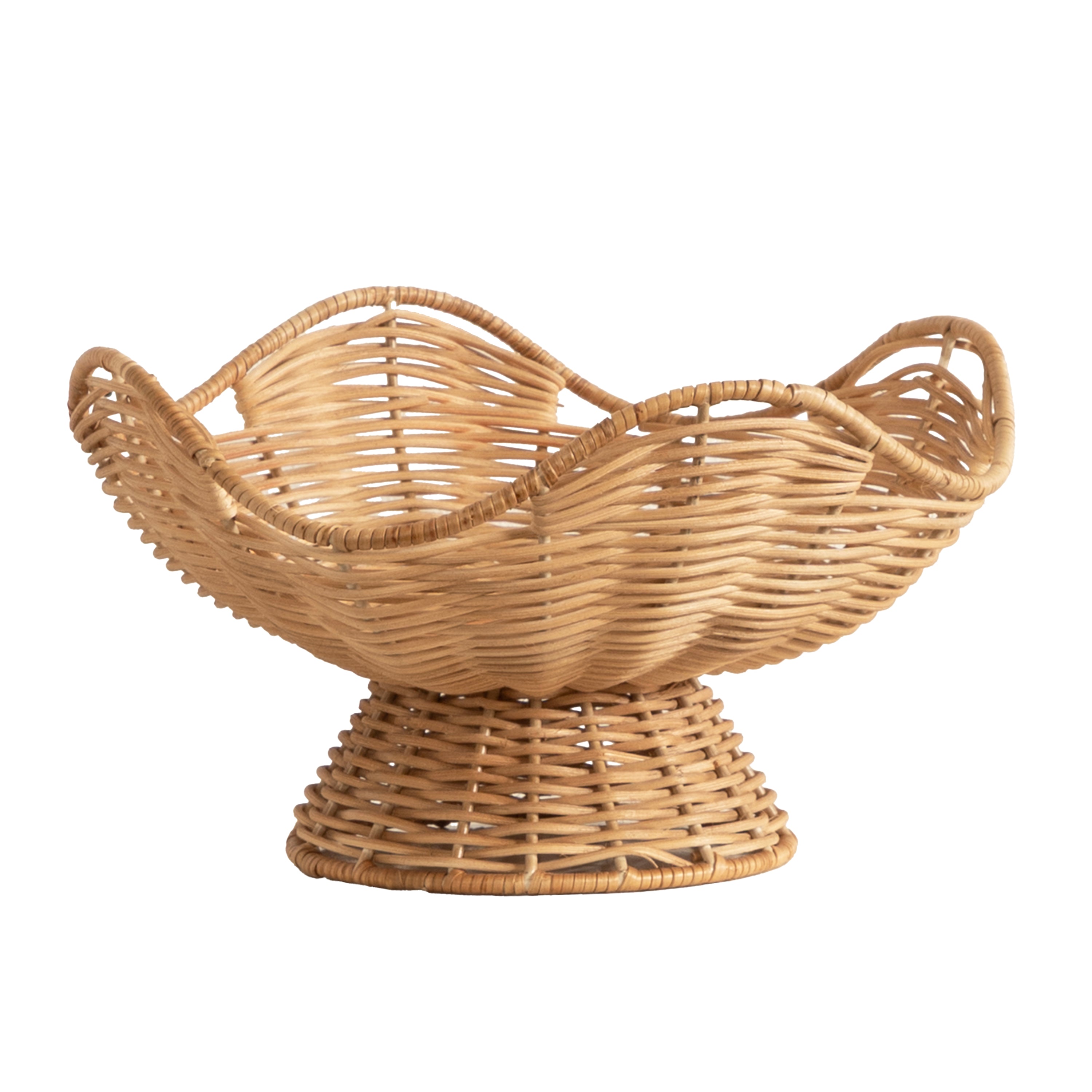 Wylla Wavy Rattan Pedestal Bowl