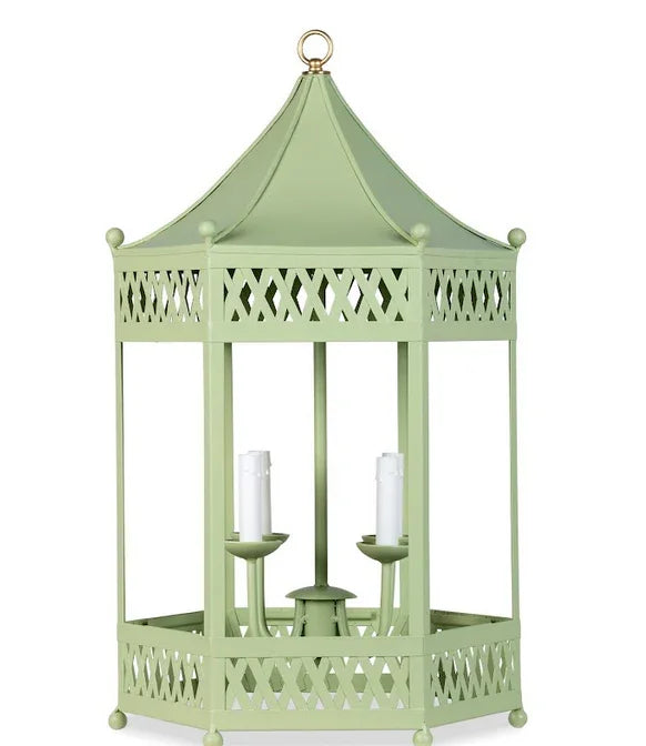 Pagoda Lantern Chandelier in Green - The Mayfair Hall