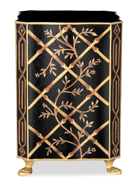 Black Bamboo & Floral Tissue Holder