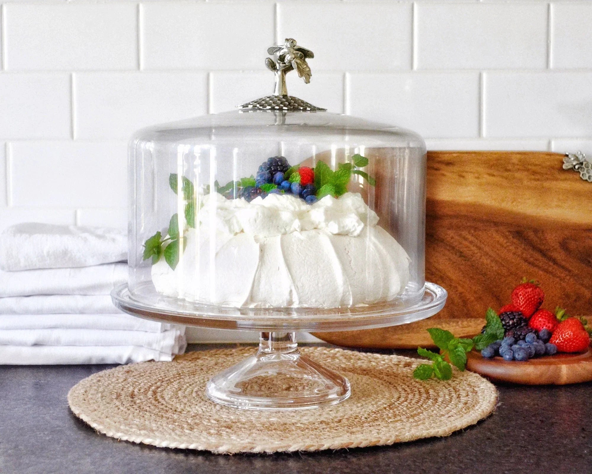 Honey Bee Glass Covered Cake / Dessert Stand - The Mayfair Hall