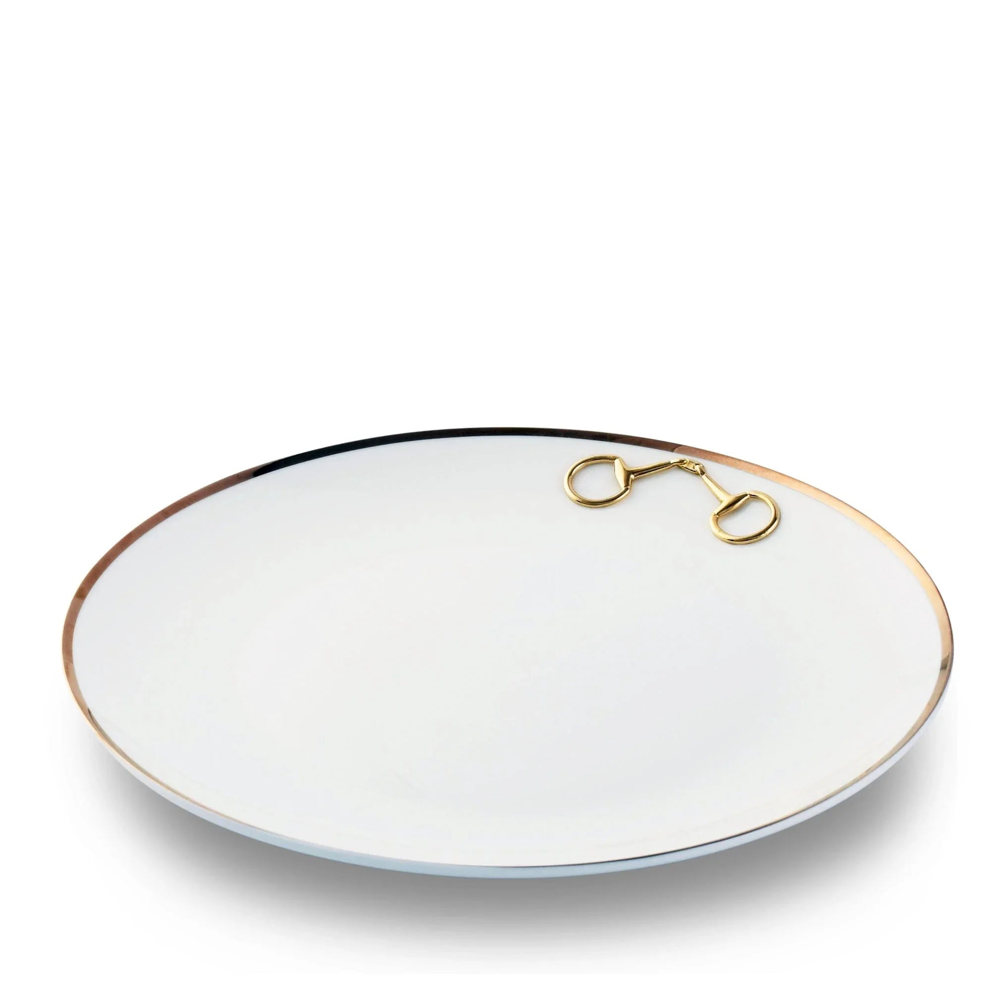 Gold Bit Bone China Round Dinner Plate Gold Rim - The Mayfair Hall