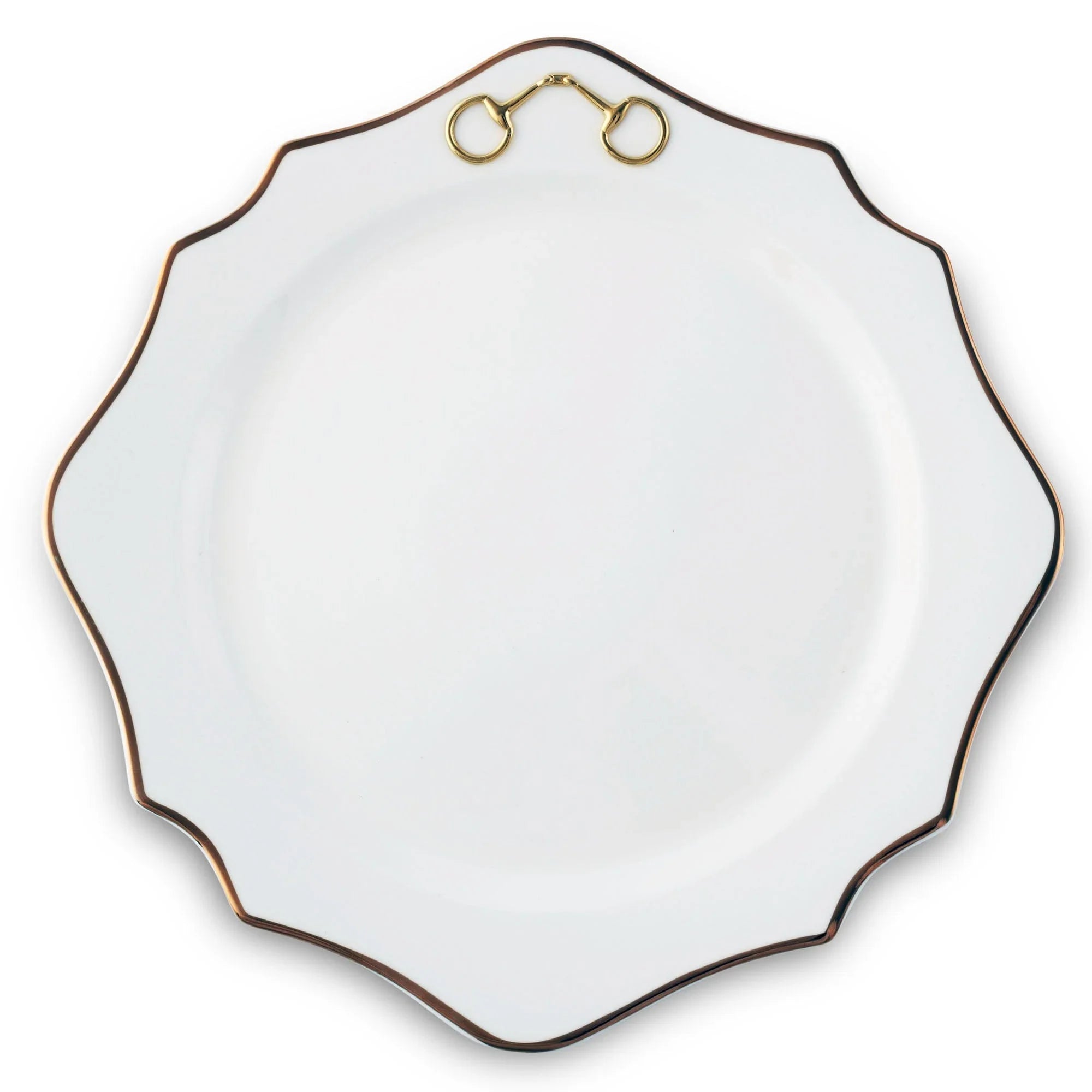 Gold Bit Bone China Scallop Charger Gold Rim - The Mayfair Hall