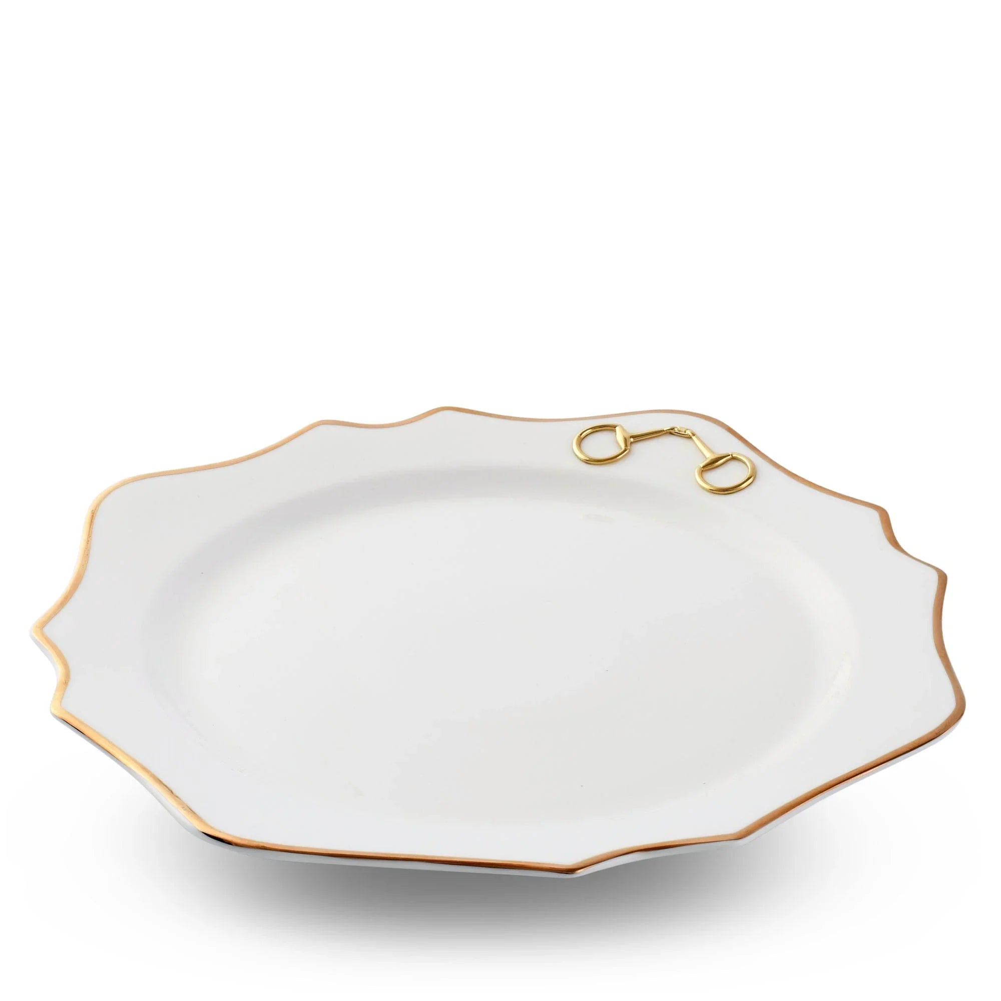Gold Bit Bone China Scallop Charger Gold Rim - The Mayfair Hall