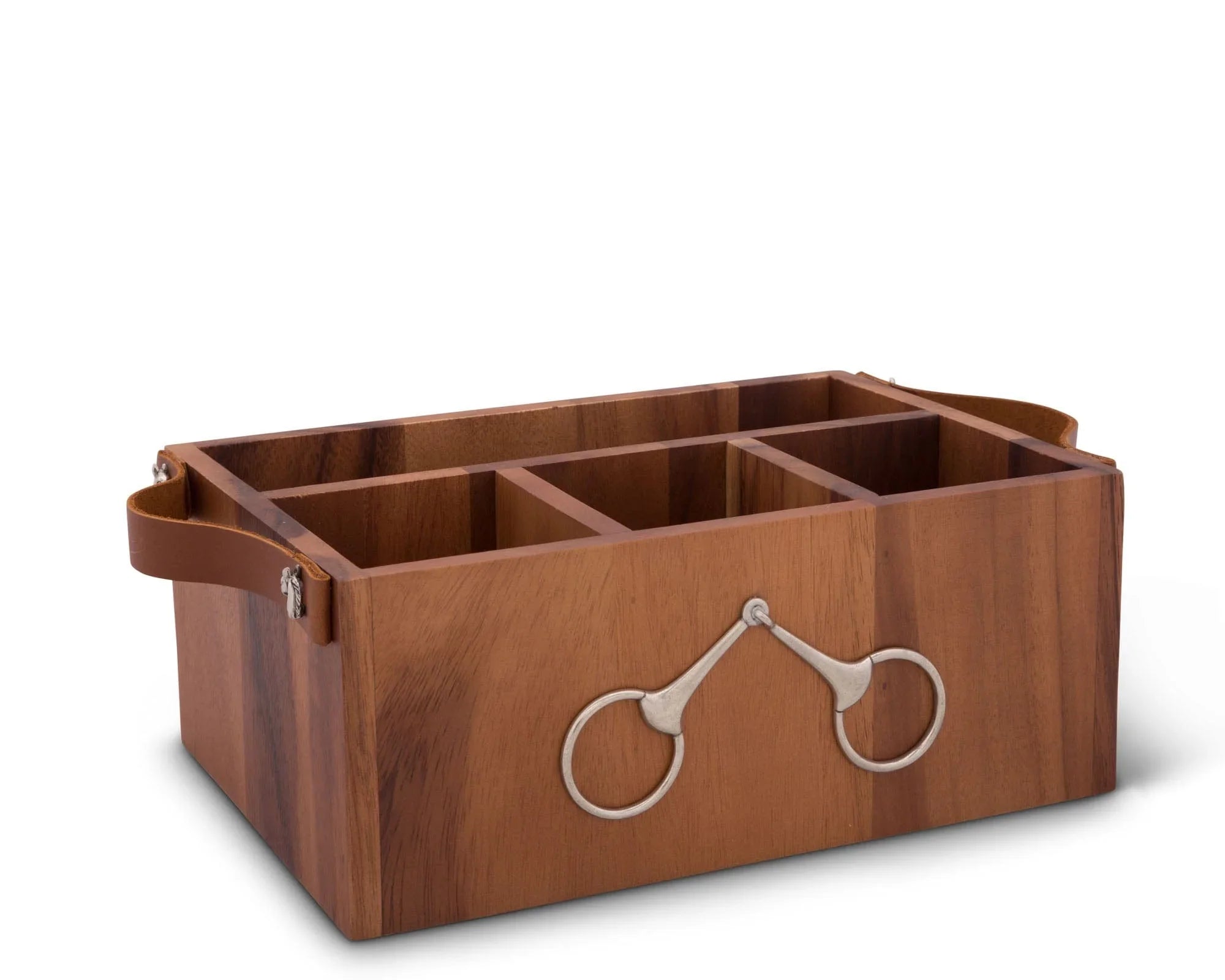 Horse Bits Leather Handles Flatware Caddy - The Mayfair Hall