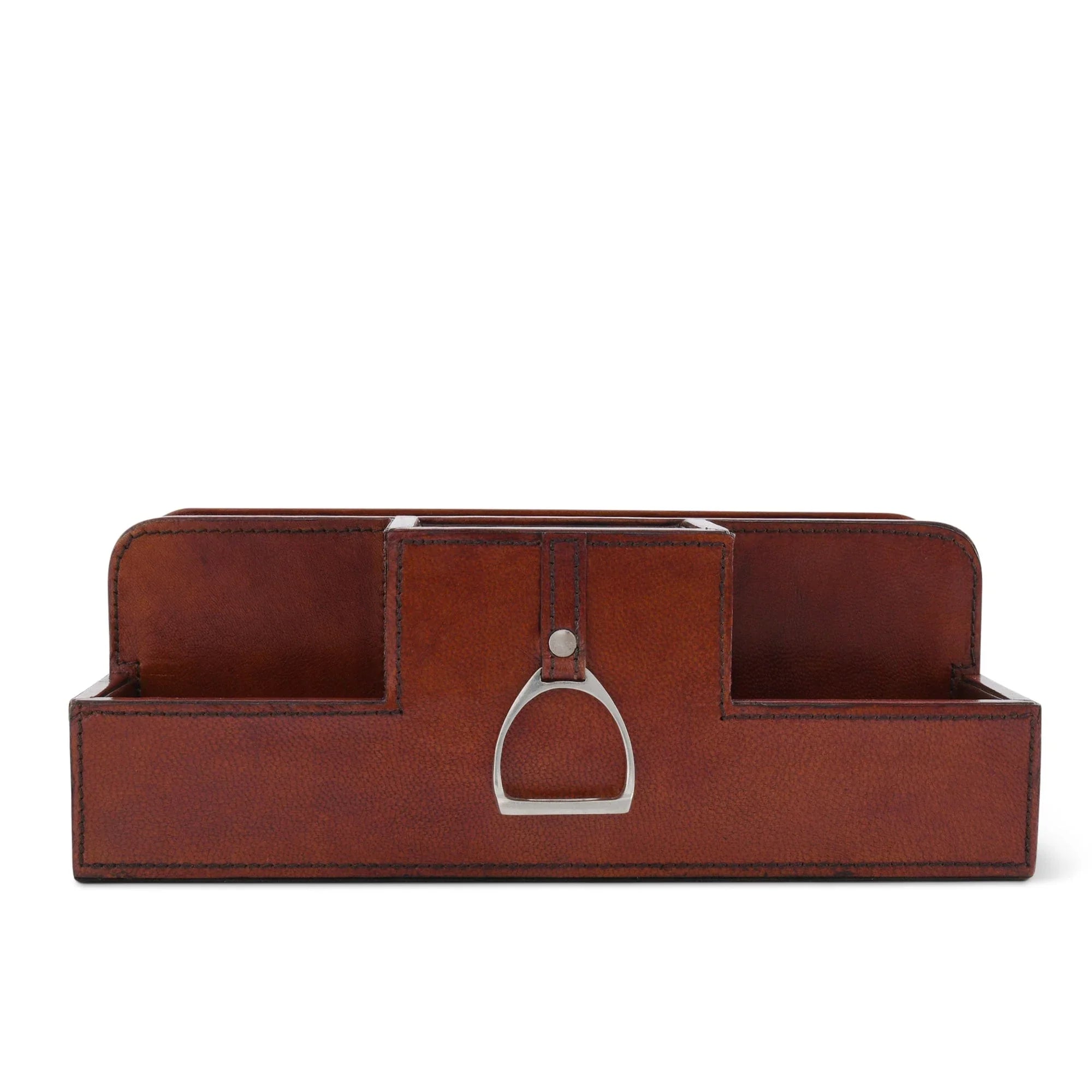 Premium Genuine Leather Stirrup Desk Organizer for Office - The Mayfair Hall