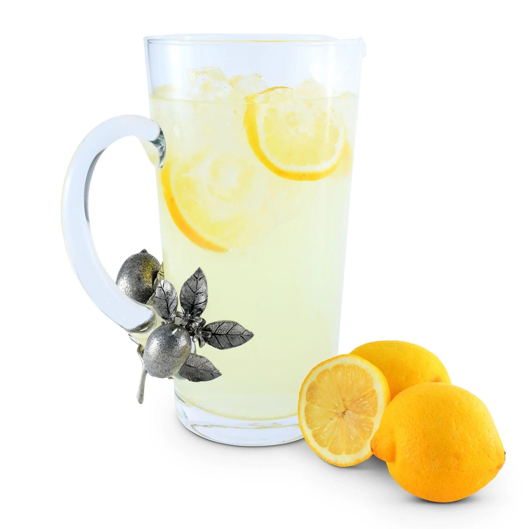 Glass Pitcher Pewter Lemon Bouquet Handle - The Mayfair Hall