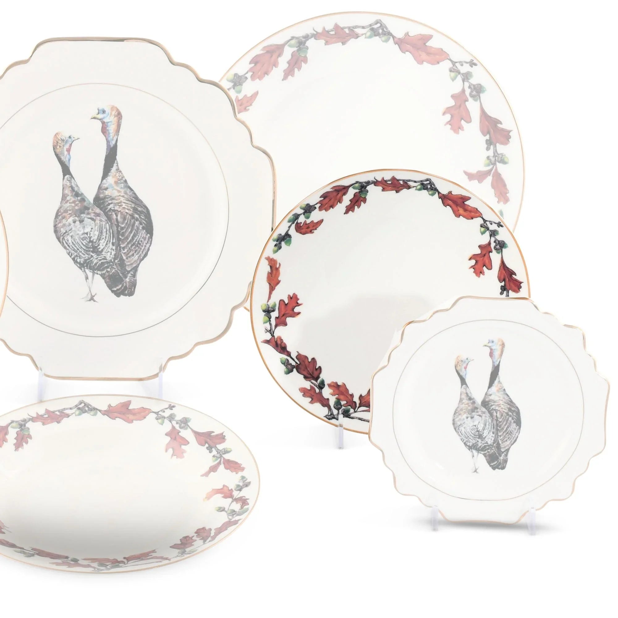Norwood Acorn Bone China Round Salad Plate - The Mayfair Hall