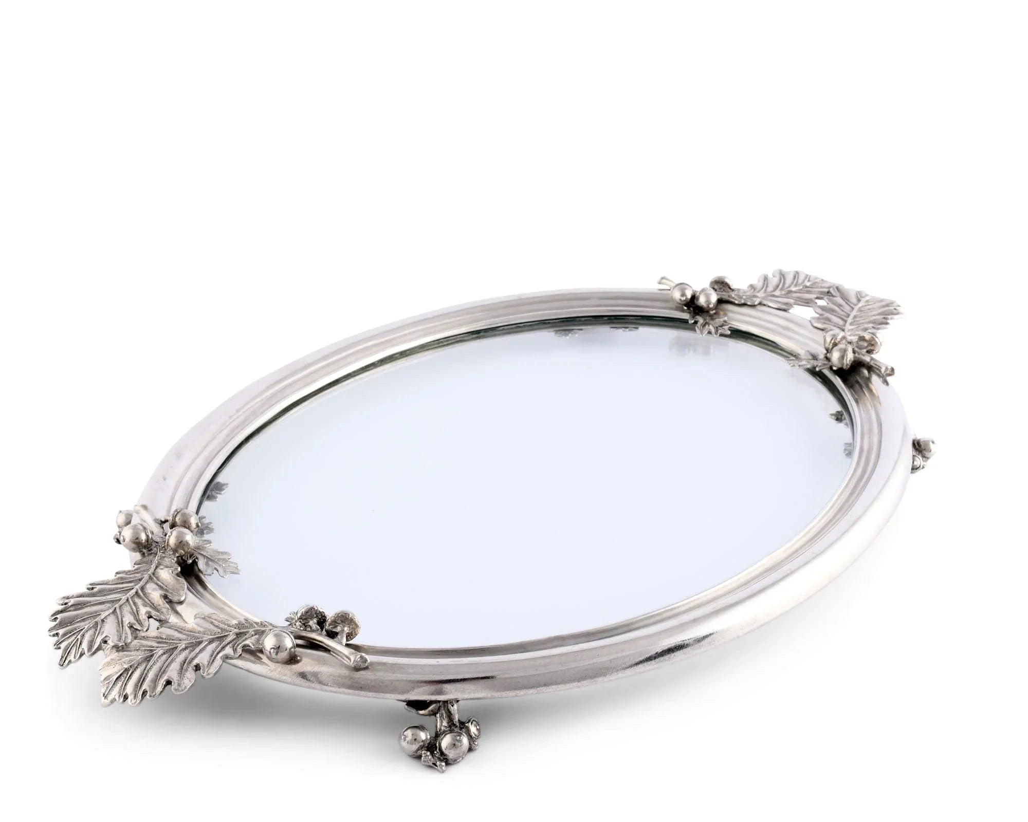 Acorn & Oak Leaf Oval Glass Tray - The Mayfair Hall