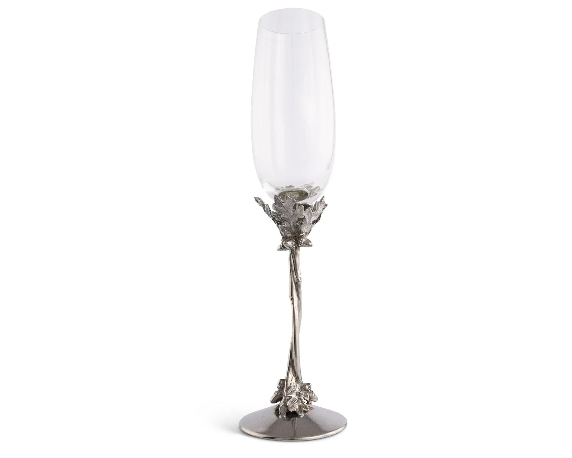 Entwined Oak Pewter Stem Champagne Flute - The Mayfair Hall