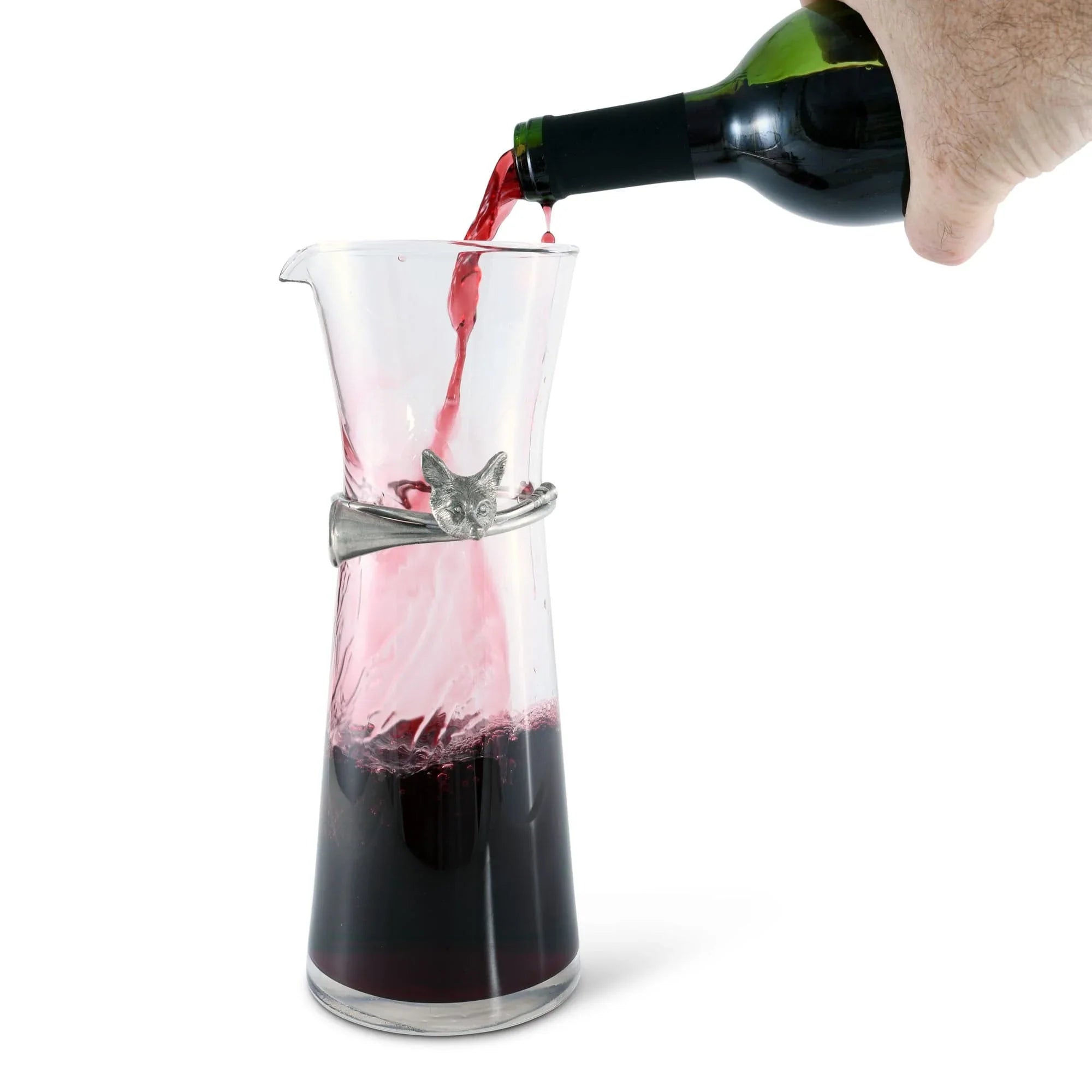 Wine Carafe with Pewter Hunt Equestrian Horn - The Mayfair Hall