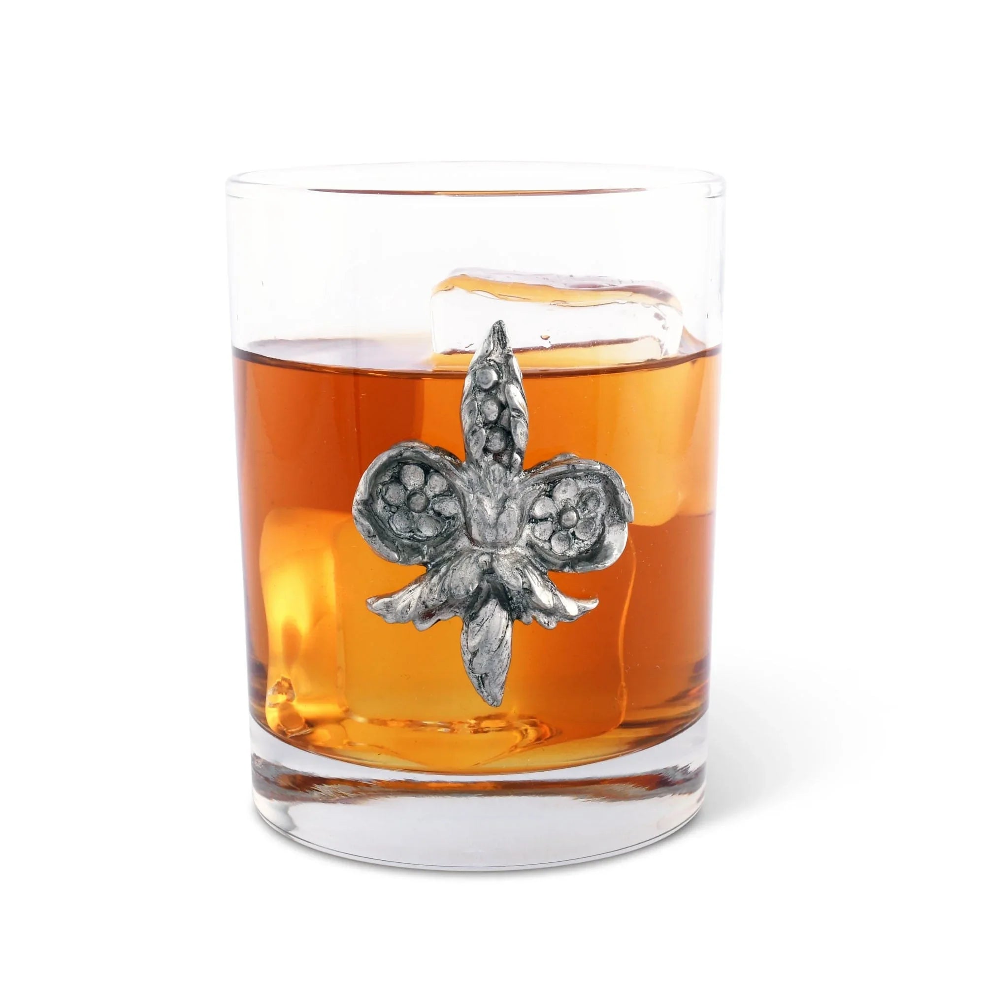 Fleur de Lys Double Old Fashion Bar Glass - The Mayfair Hall