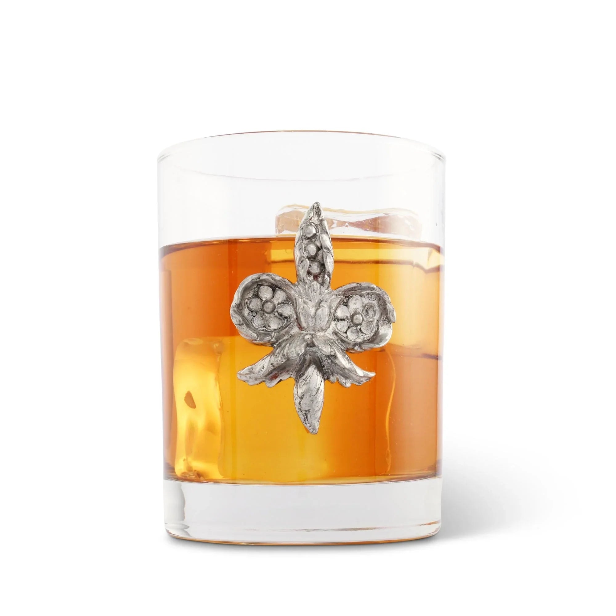 Fleur de Lys Double Old Fashion Bar Glass - The Mayfair Hall