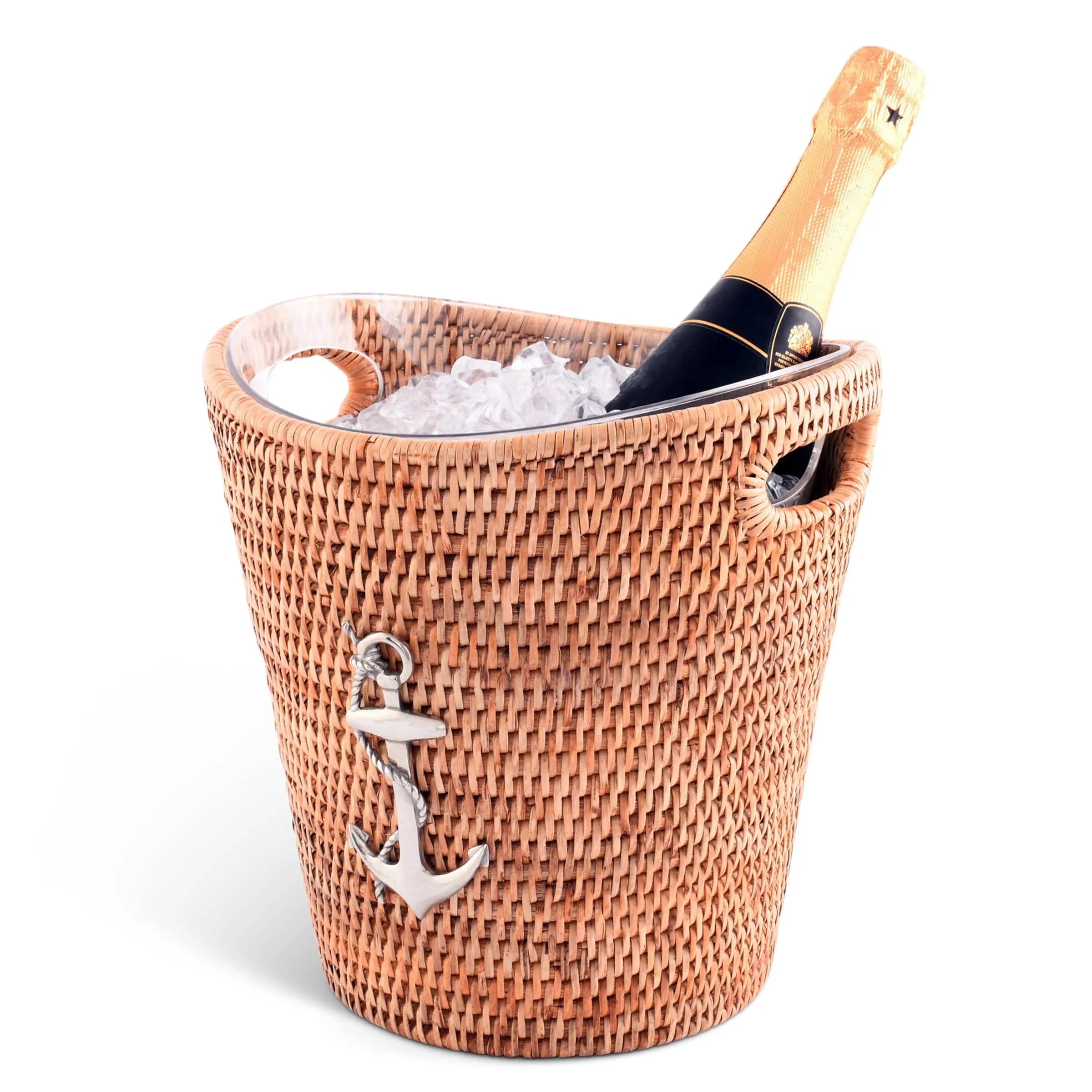 Anchor Hand Woven Wicker Rattan Champagne / Ice Bucket - The Mayfair Hall