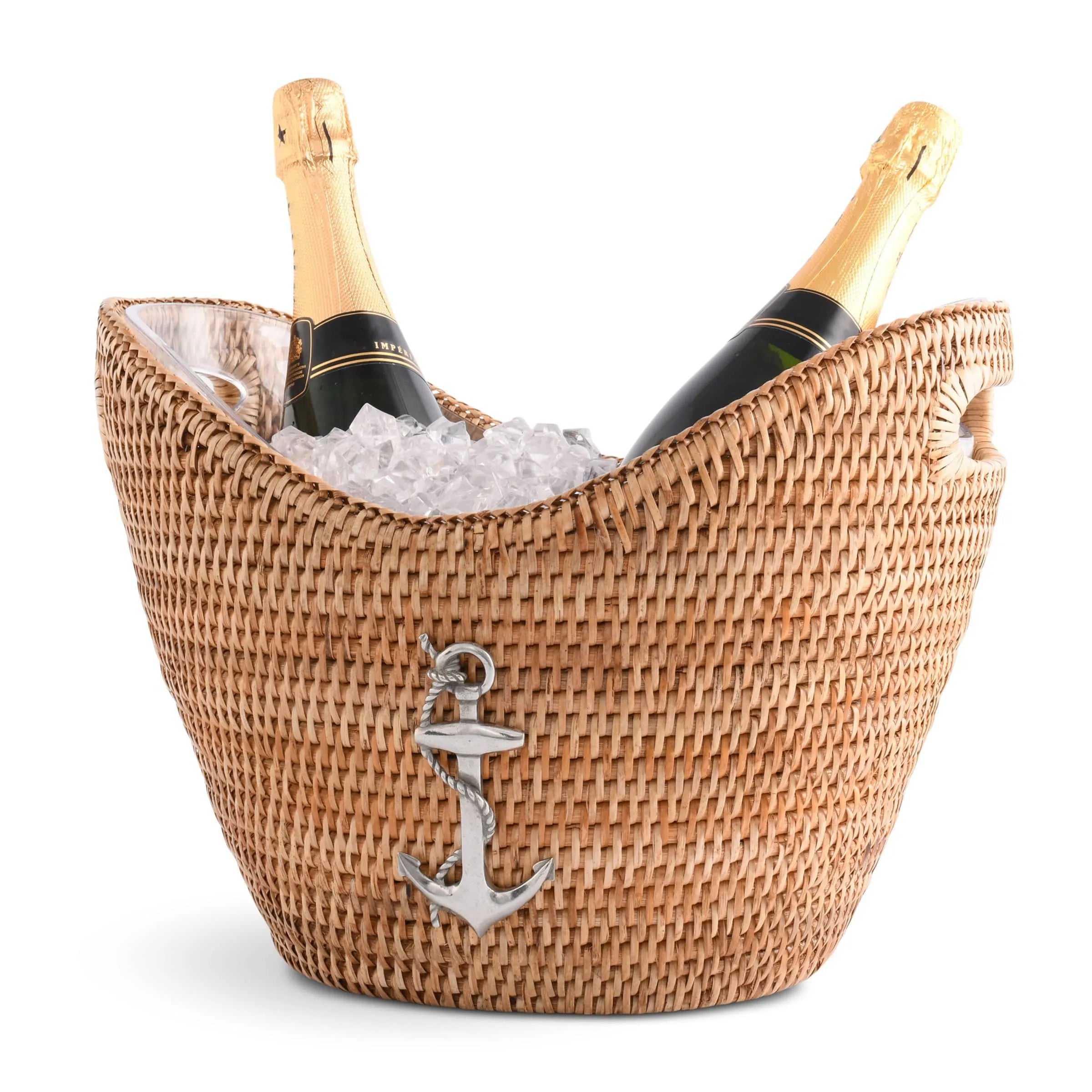 Anchor Hand Woven Wicker Rattan Champagne / Ice Tub - The Mayfair Hall