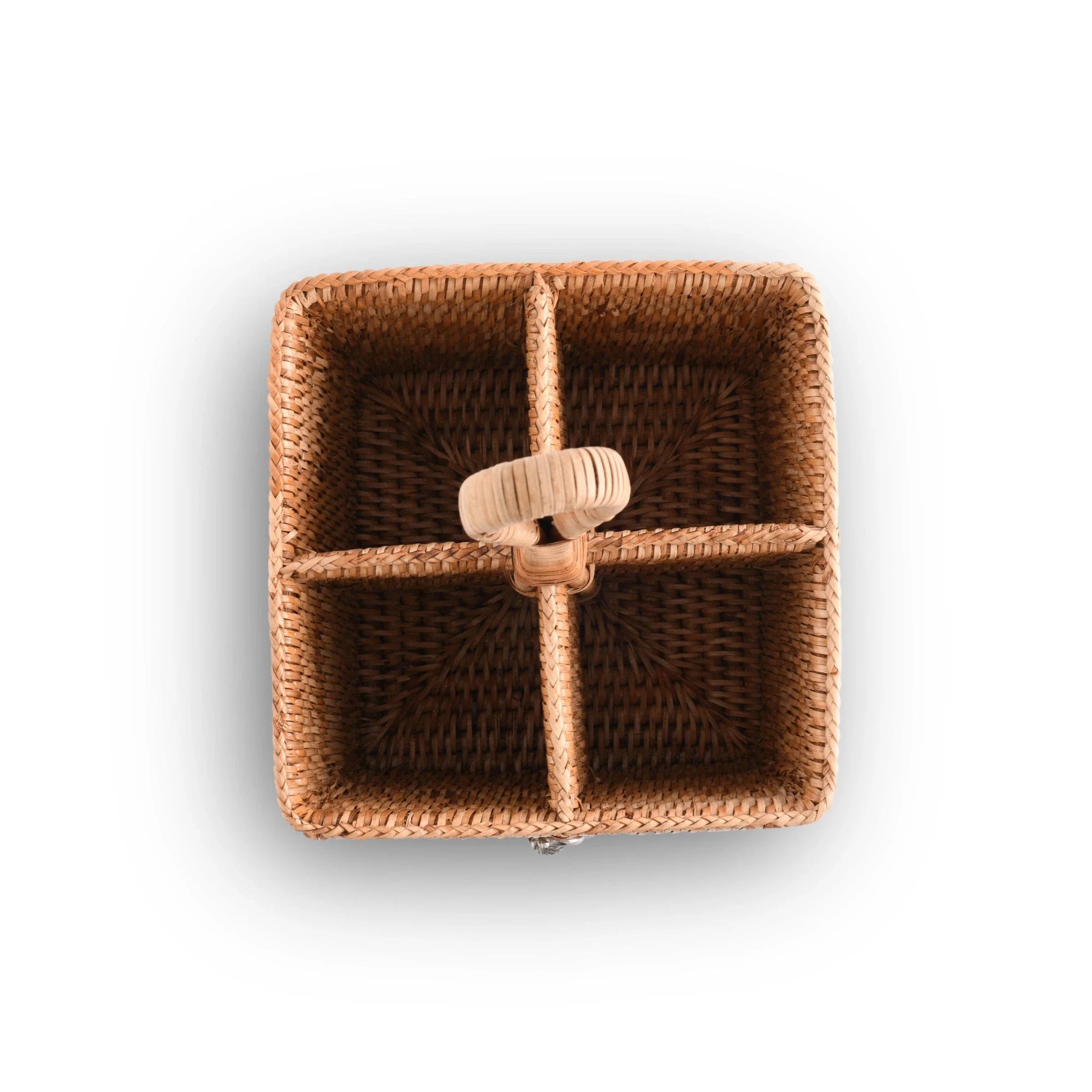 Anchor Hand Woven Wicker Rattan Flatware Caddy - The Mayfair Hall