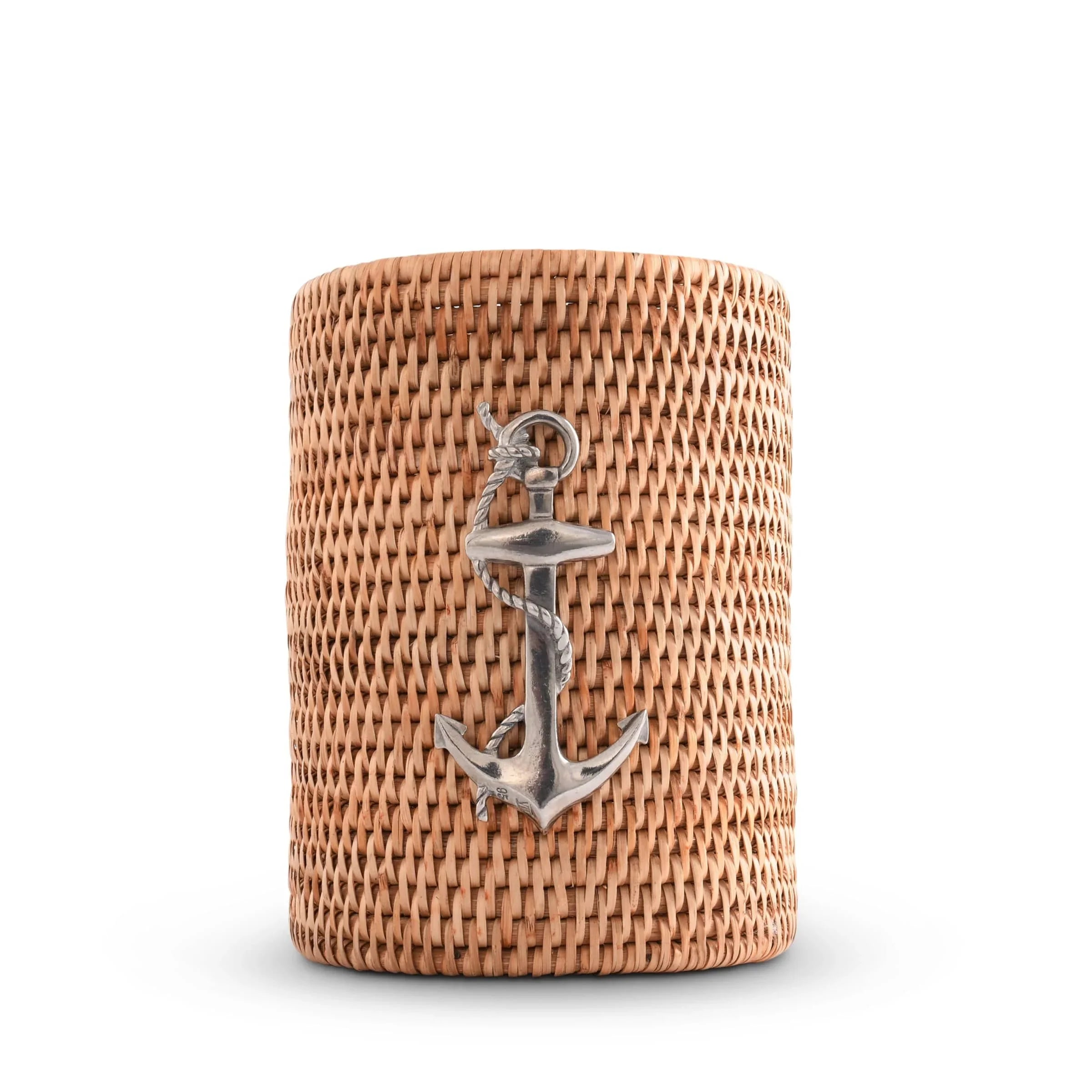 Anchor Hand Woven Wicker Rattan Utensils Holder - The Mayfair Hall