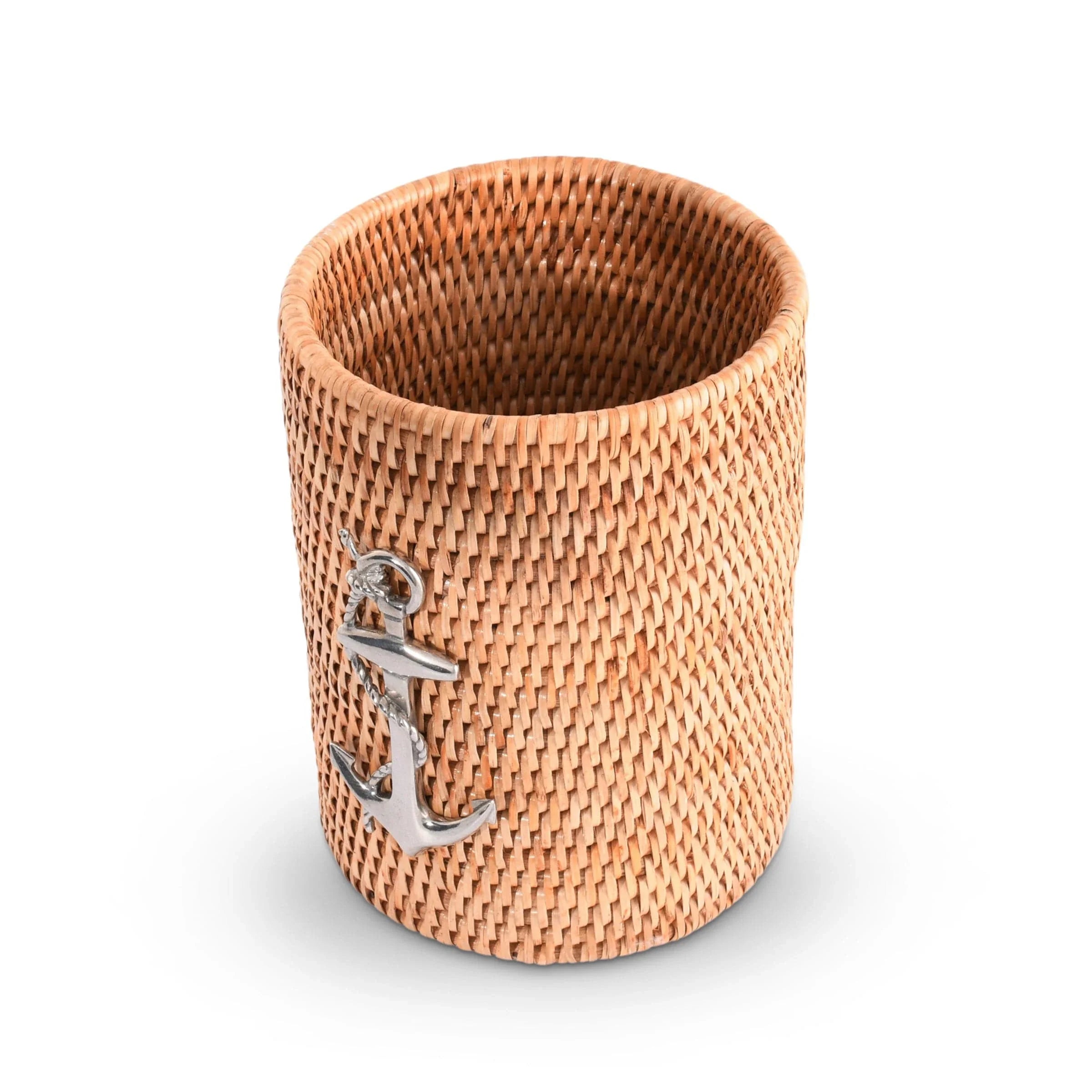 Anchor Hand Woven Wicker Rattan Utensils Holder - The Mayfair Hall