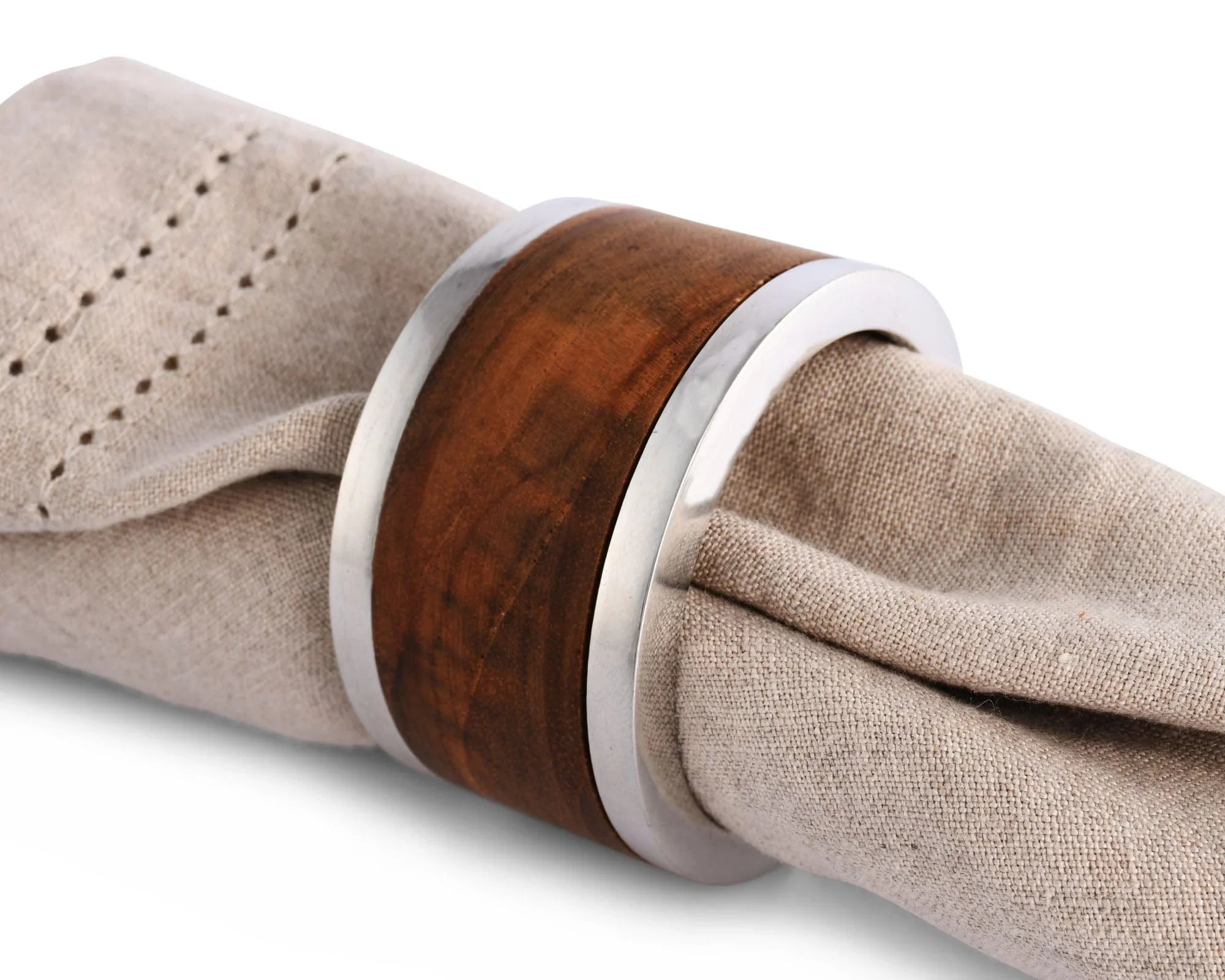 Modern Tribeca Teak Napkin Ring - The Mayfair Hall