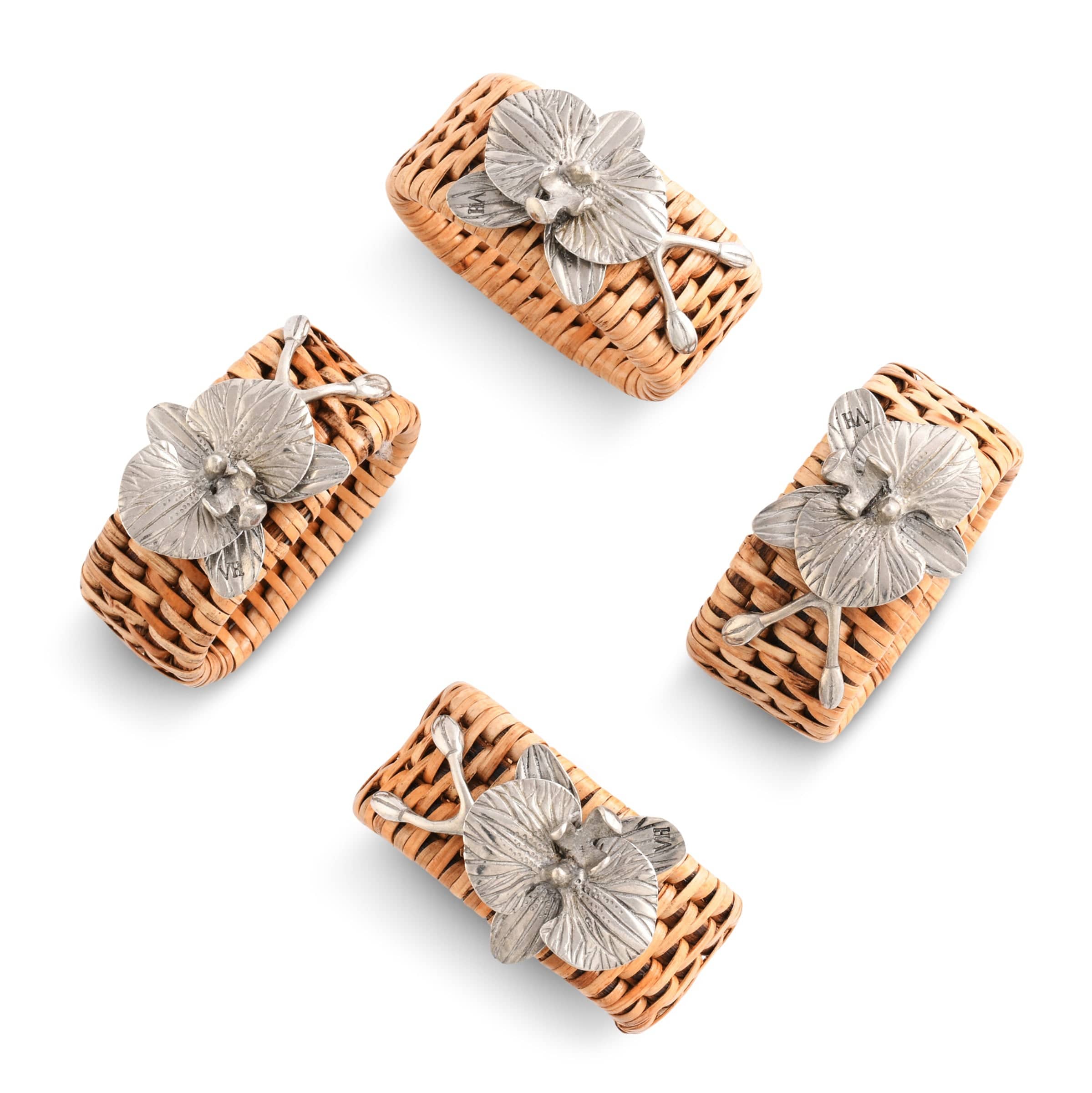 Orchid Hand Woven Wicker Rattan Napkin Ring - Thumbnail 5