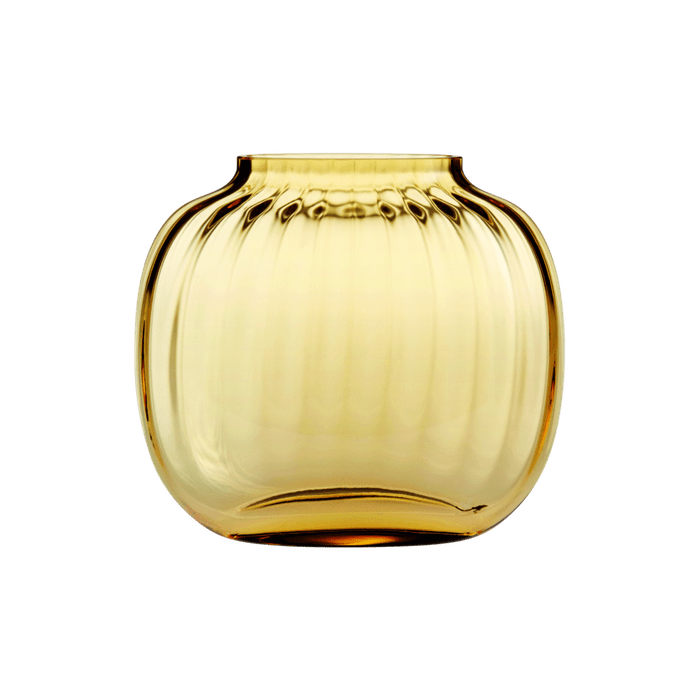 Holmegaard Primula Oval Vase, Amber, H: 4.9"