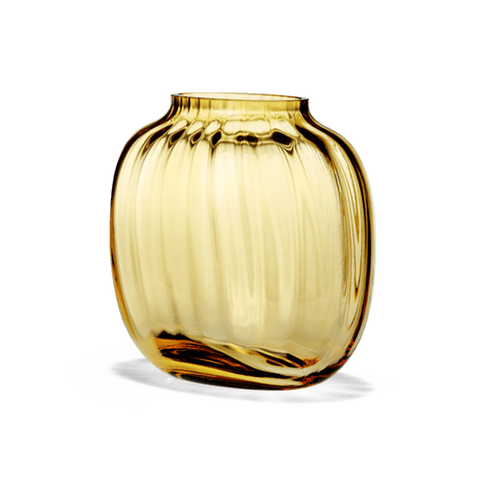 Holmegaard Primula Oval Vase, Amber, H: 4.9"