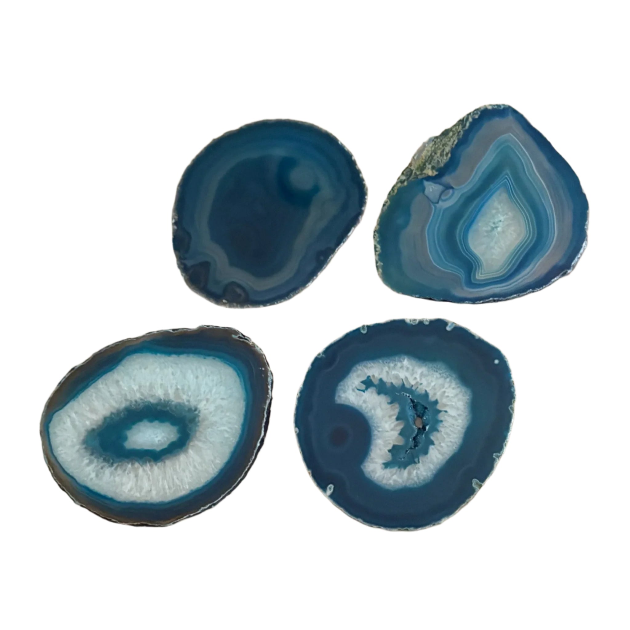Vibrant Teal Agate Coaster Set
