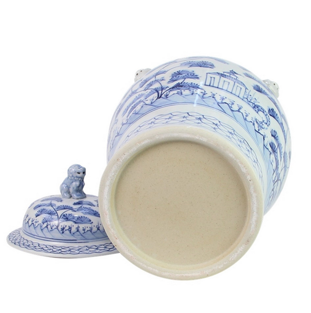 Large Village Scene Jar