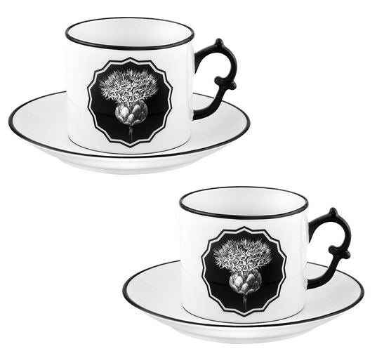 Vista Alegre Herbariae White Tea Cups and Saucer (2 sets) - The Mayfair Hall