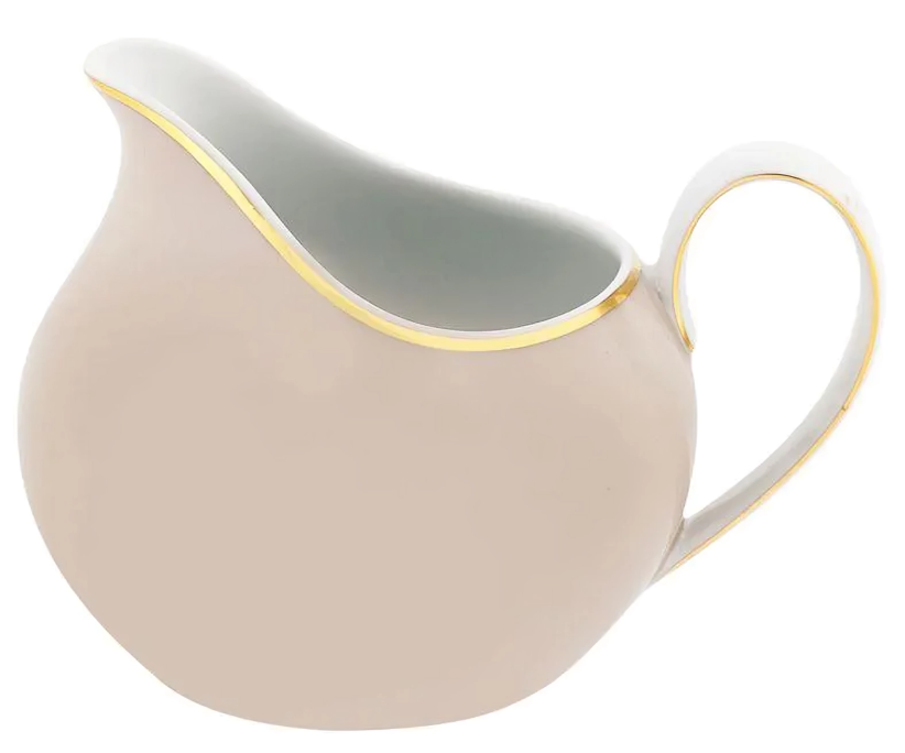 Terrace Porcelain Milk Jug in Beige and White