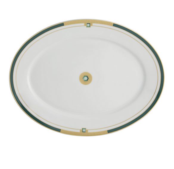 Vista Alegre Emerald Oval Platter - The Mayfair Hall