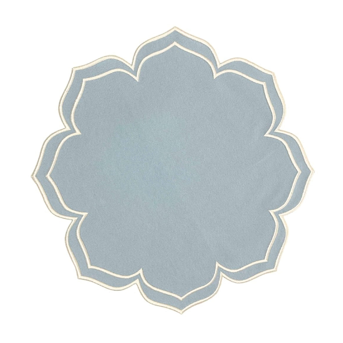 LUMERA LIGHT BLUE WAVY EDGE FABRIC PLACEMAT