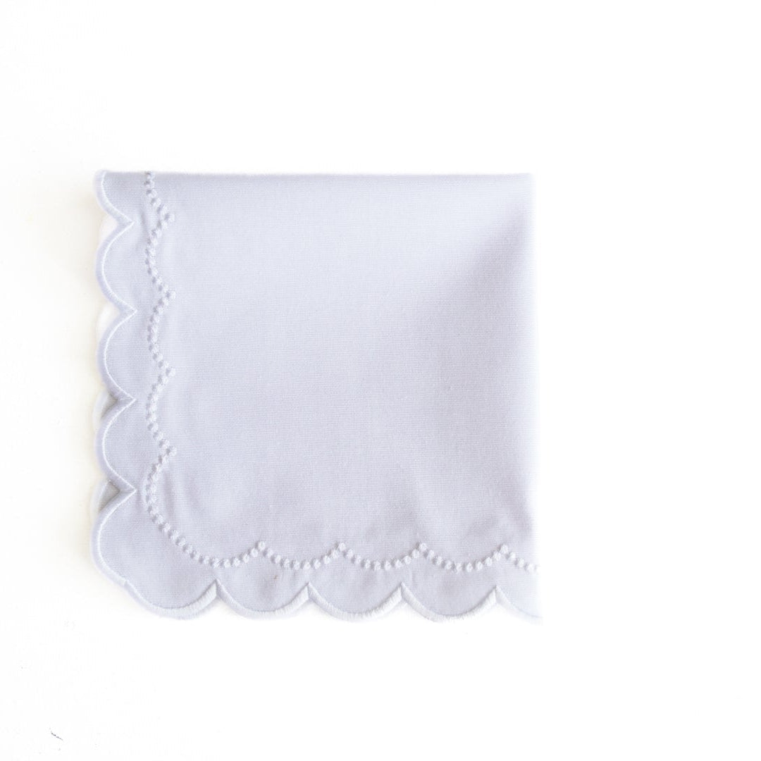 LILY WHITE ROUND FABRIC PLACEMAT & NAPKIN SET