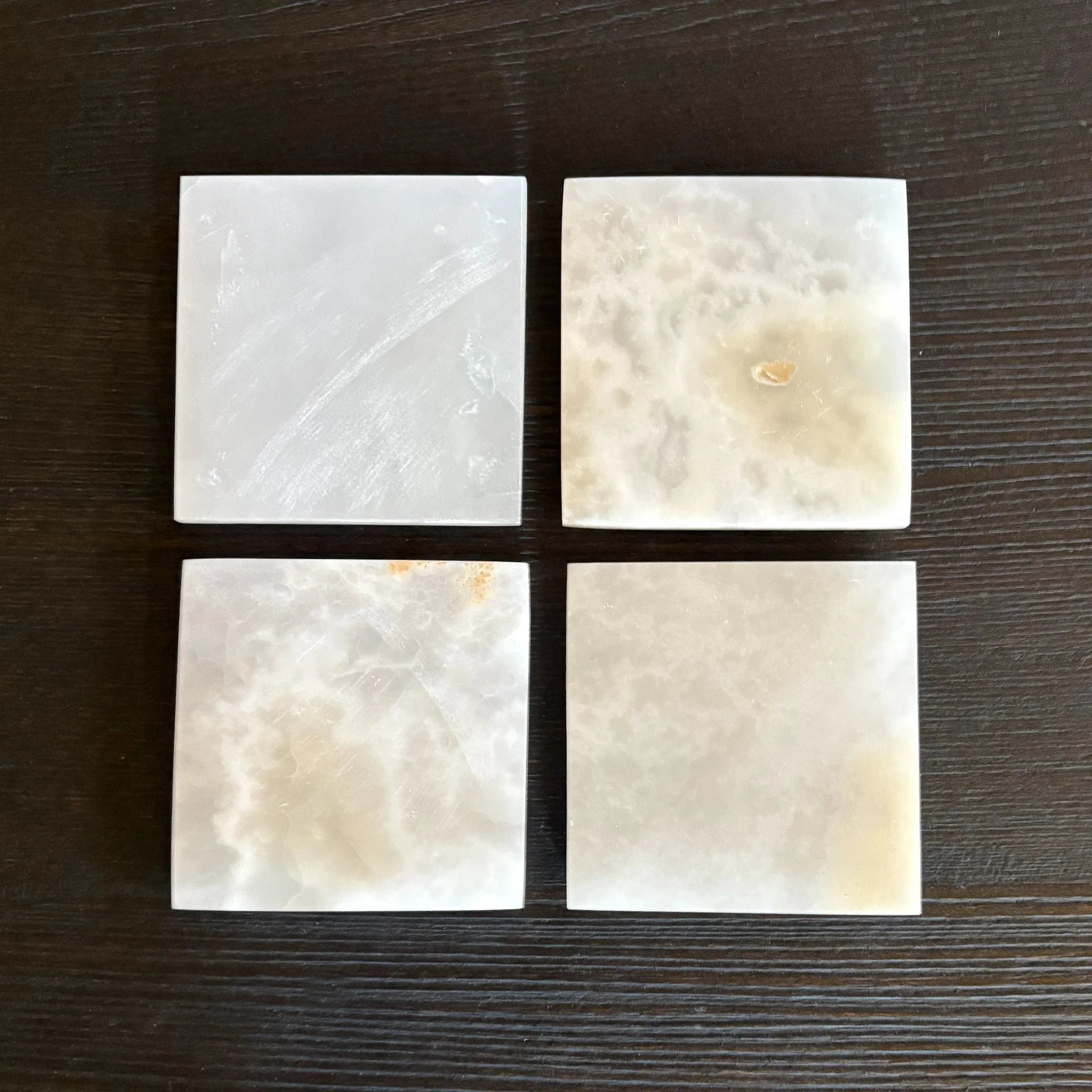 White Onyx Coaster Set
