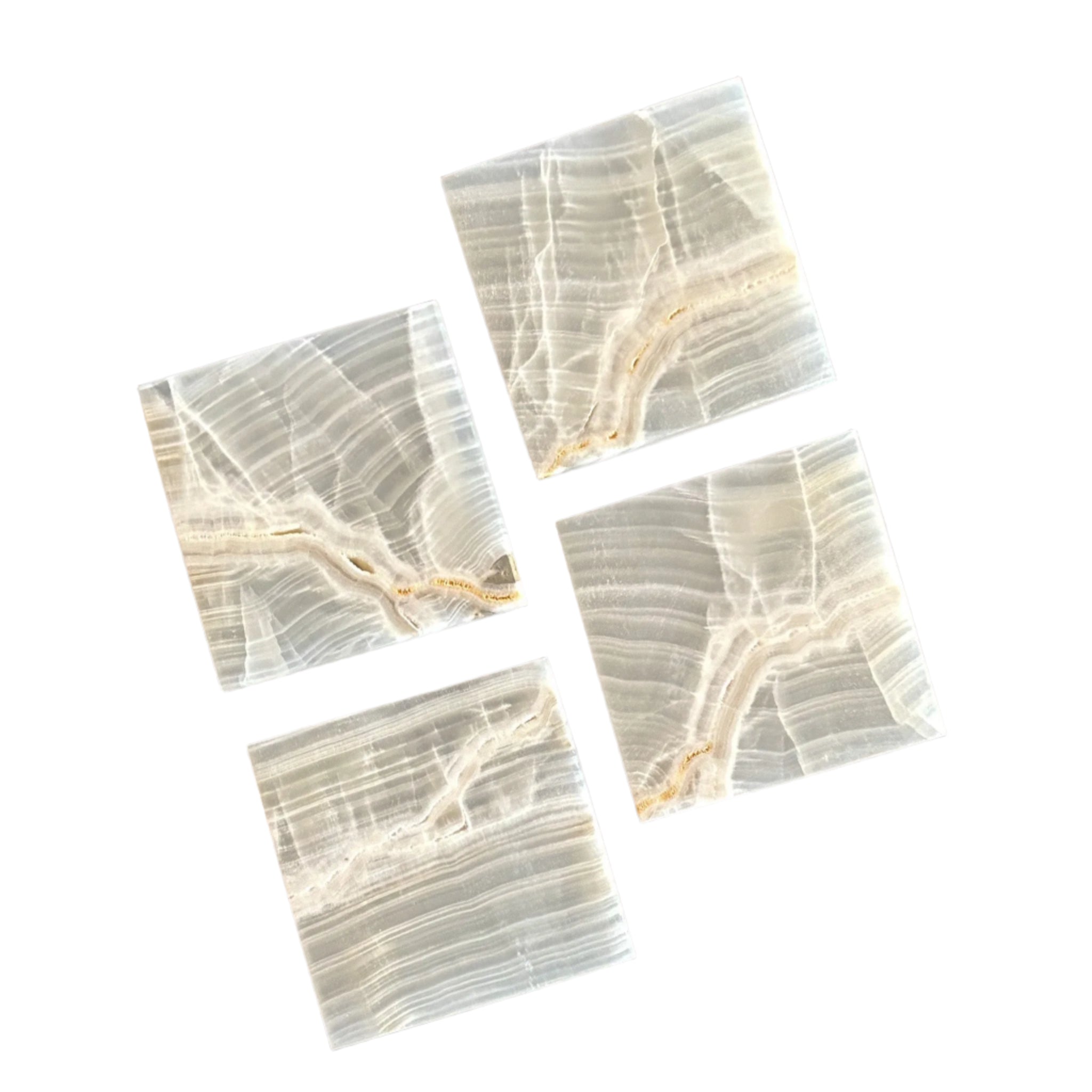 White Onyx Coaster Set