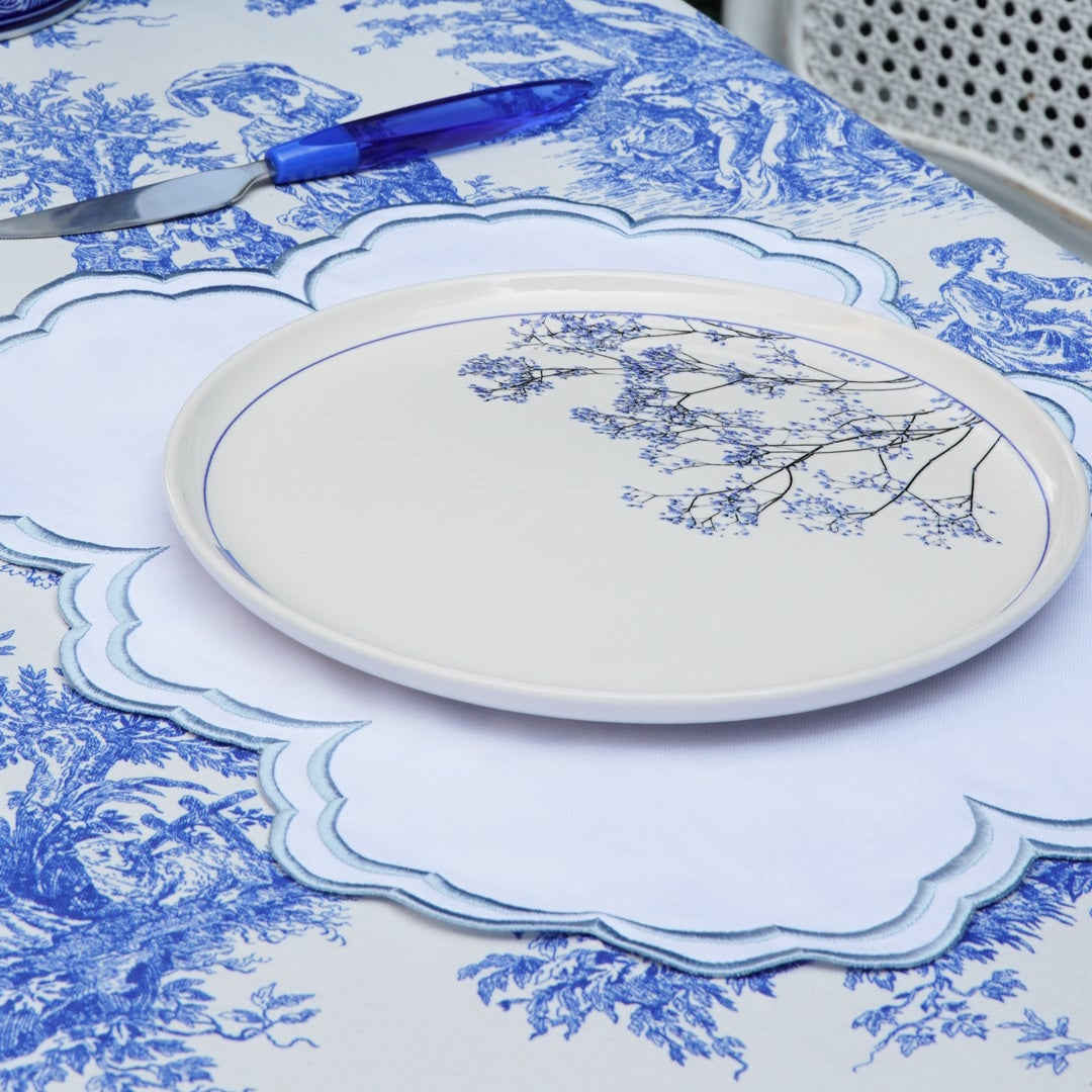 AQUELLE WHITE RECTANGLE FABRIC PLACEMAT