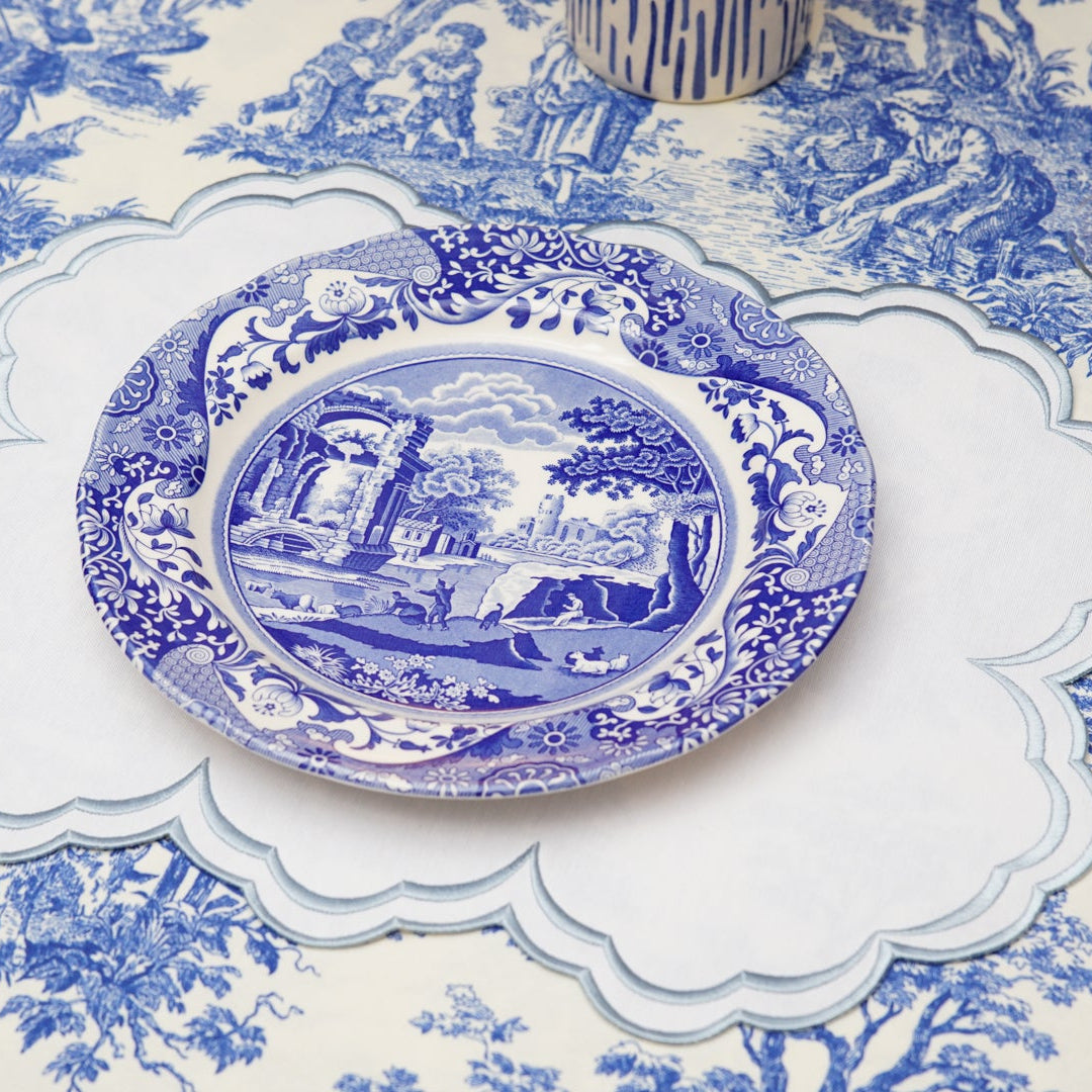 AQUELLE WHITE RECTANGLE FABRIC PLACEMAT