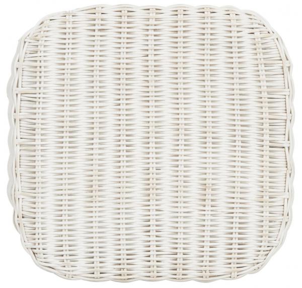 Percy Rattan Bar Stool in White Distress