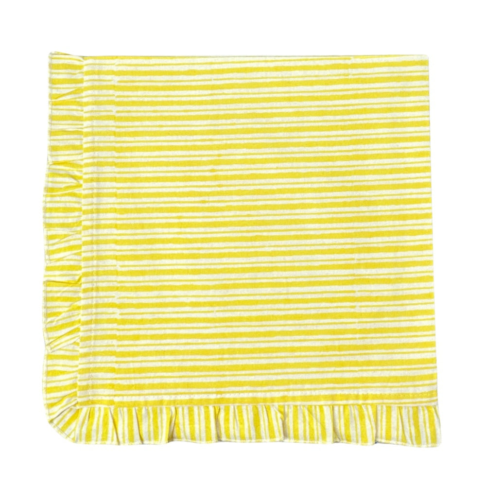 Yellow Stripes with Ruffle - Napkin - Set of 4