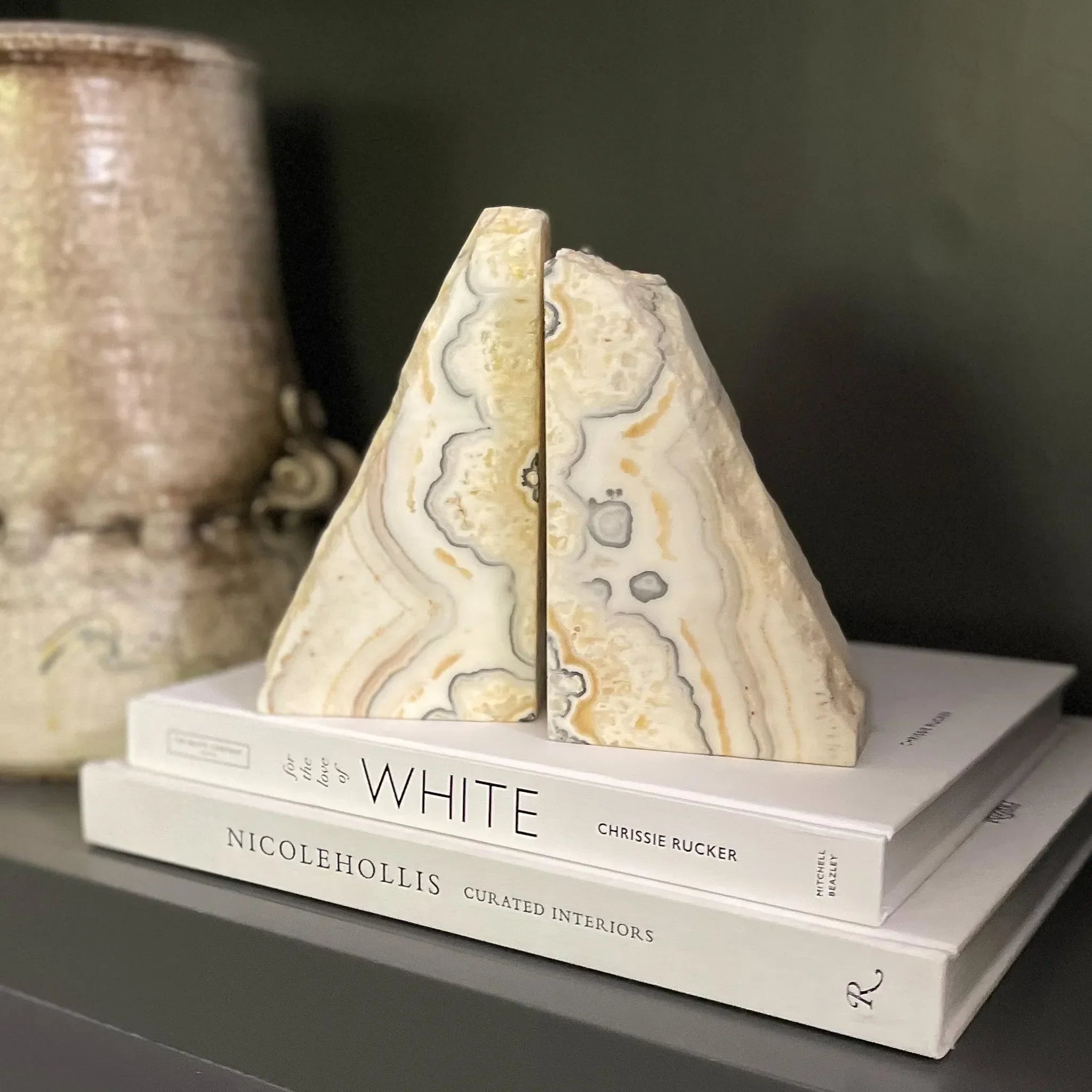 Zebra Calcite Bookend Pair - The Mayfair Hall