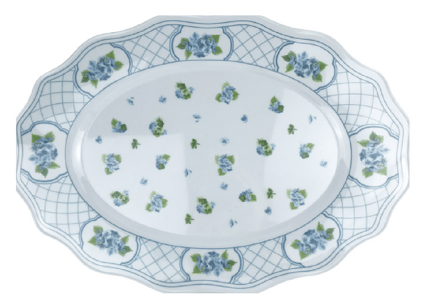 Hydrangea Garden Melamine Large Serving Platter (Blue) - The Mayfair Hall