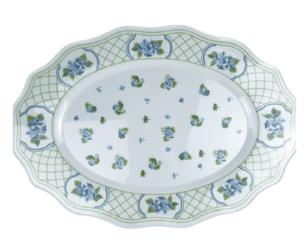 Hydrangea Garden Melamine Large Serving Platter (Green) - The Mayfair Hall