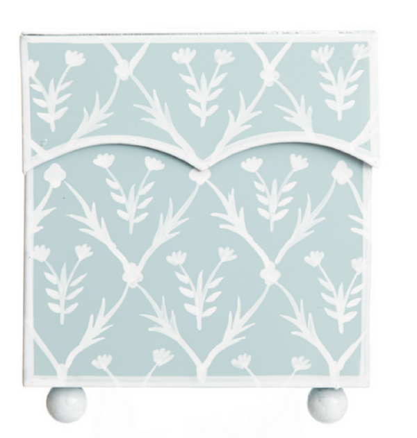 Pale Blue-White Scalloped Tissue Box - The Mayfair Hall