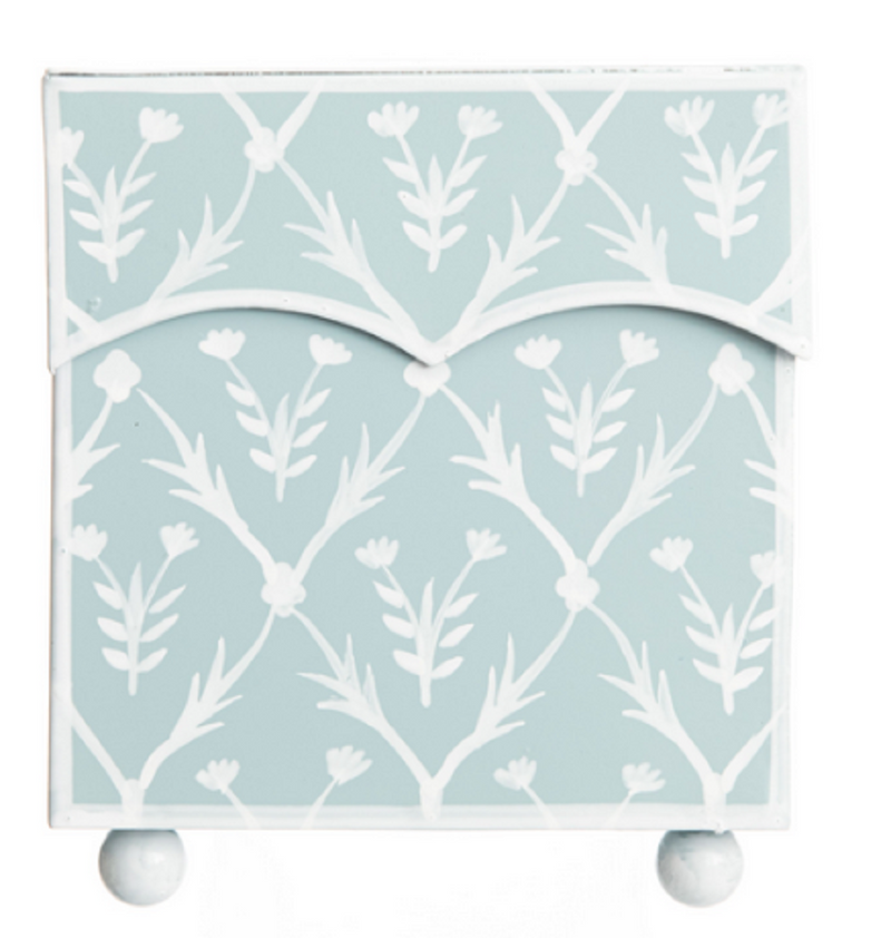 Pale Blue-White Scalloped Tissue Box - The Mayfair Hall