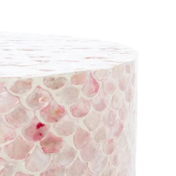 Safavieh Emberlyn Pink Fish Scale Pattern Round Accent Table