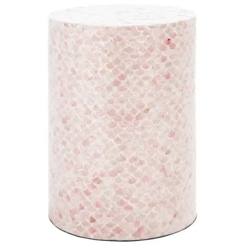 Safavieh Emberlyn Pink Fish Scale Pattern Round Accent Table