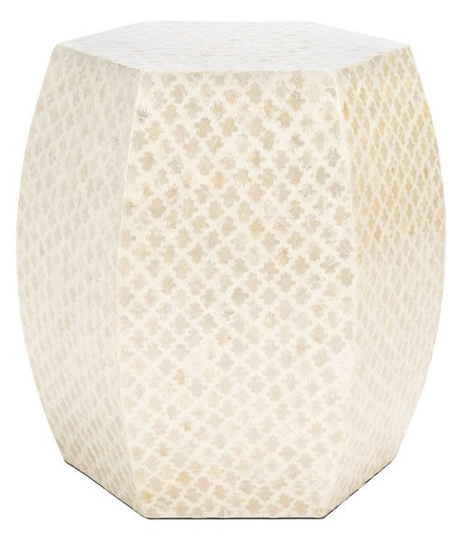 Rylie White Capiz Shell Alhambra Accent Table - The Mayfair Hall
