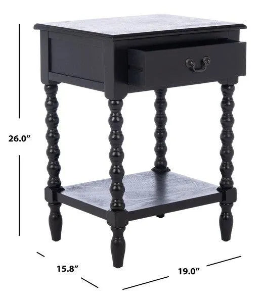 Athena Classic Farmhouse Black Accent Table - The Mayfair Hall