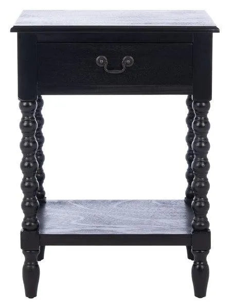 Athena Classic Farmhouse Black Accent Table - The Mayfair Hall